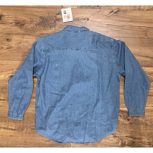 Mississippi State Bulldogs MSU Red Oak Blue Denim Button Shirt Large Long Sleeve - Picture 11 of 12